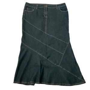 BISOU BISOU Y2K Denim Maxi Skirt Size 20